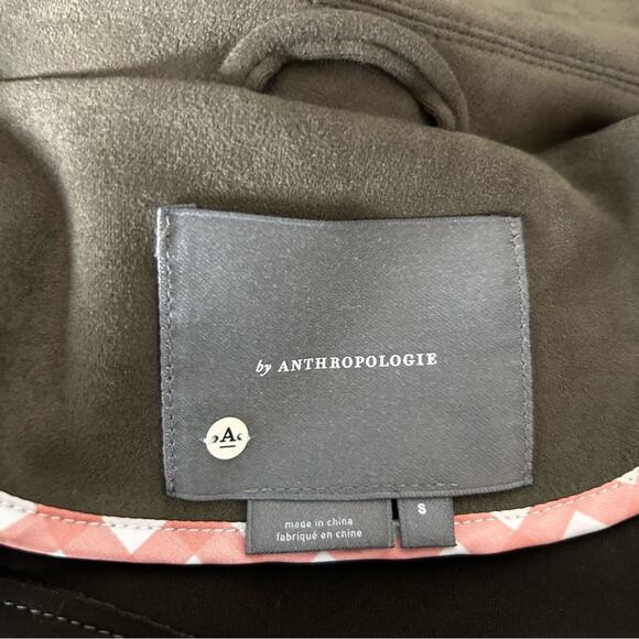 Anthropologie Green Faux Suede Moto Blazer Jacket Size Small - Picture 4 of 6